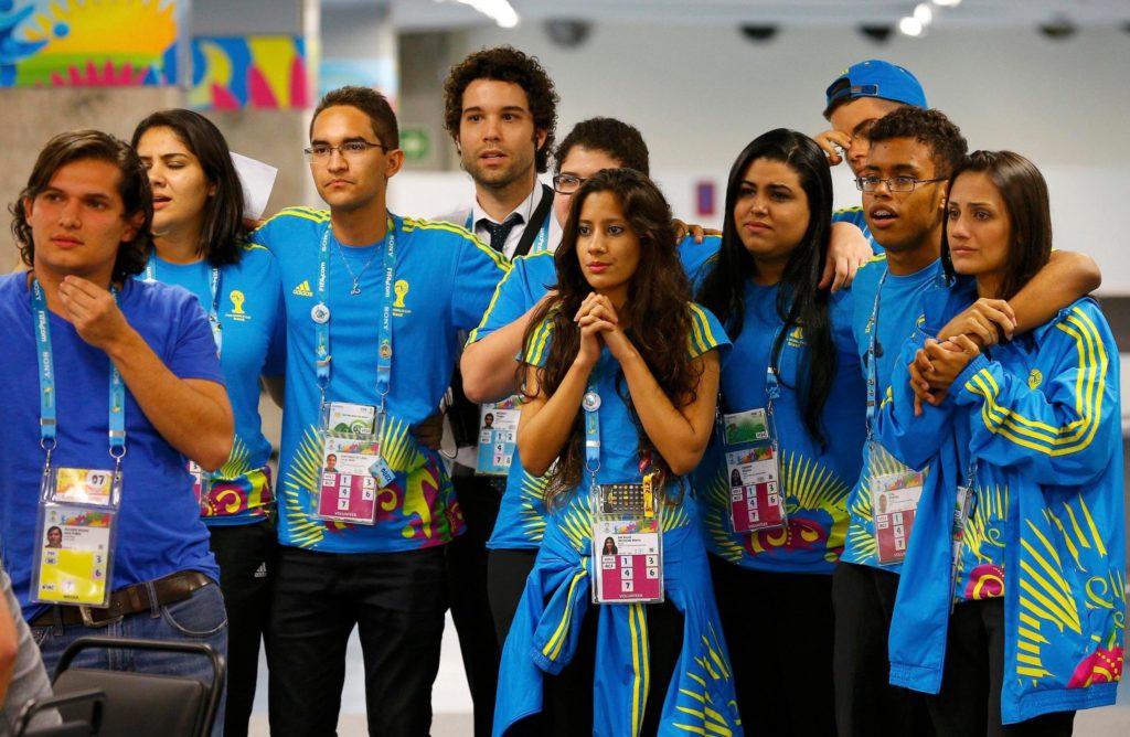 Brazilian volunteers during World Cup